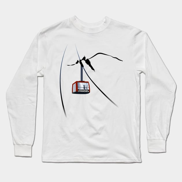 Chamonix Aiguille du midi Long Sleeve T-Shirt by leewarddesign